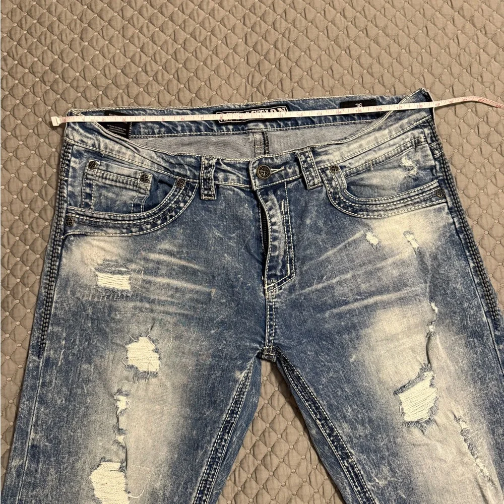 Affliction Black Premium Light Blue Denim Jeans Men’s 36 - Picture 4 of 6